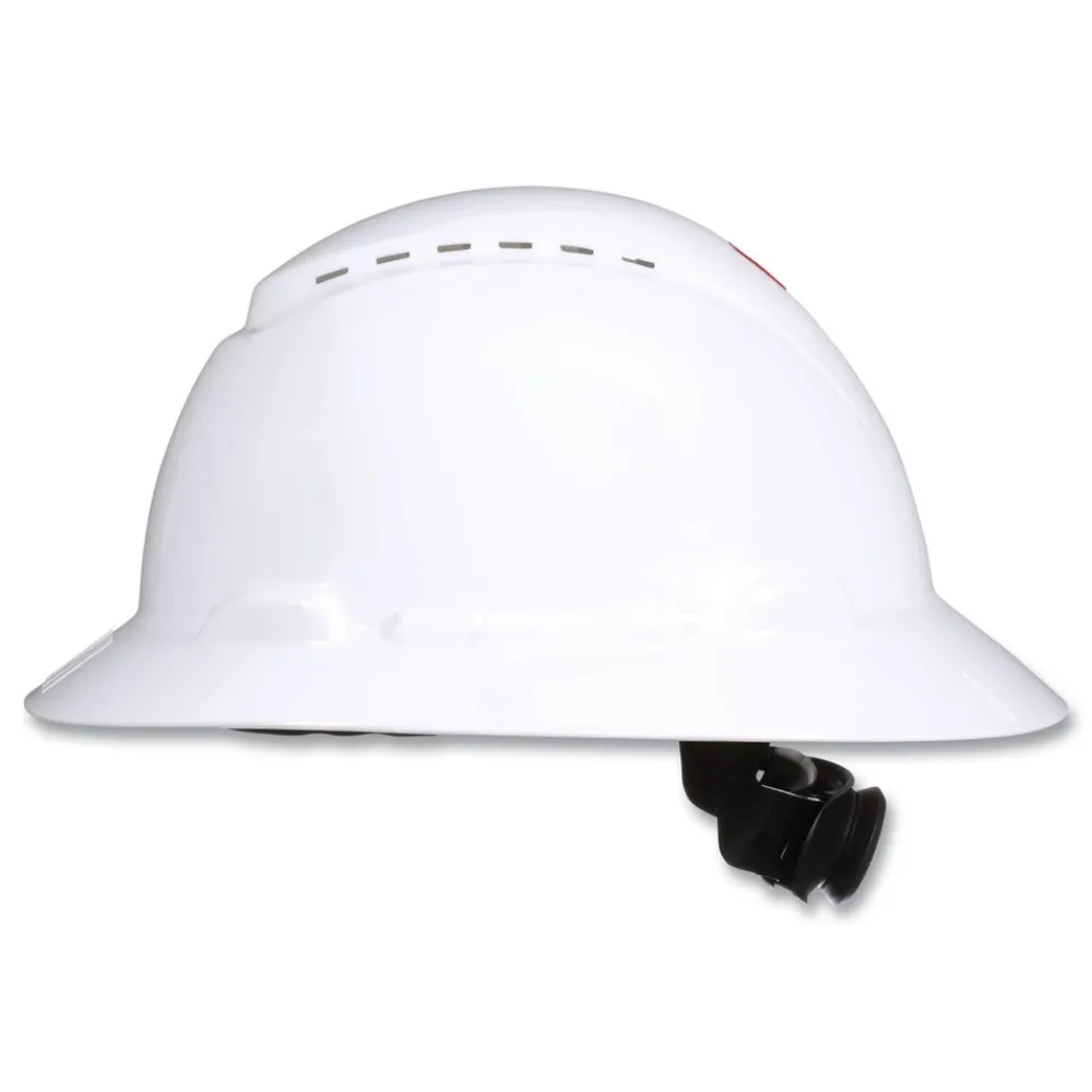 H-800 SecureFit H-Series 4-Point Pressure Diffusion Ratchet Suspension Vented Hat with UV Indicator - White Protective Head Gear