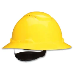 New H-800 SecureFit H-Series 4-Point Pressure Diffusion Ratchet Suspension Vented Hat with UV Indicator - Yellow Protective Head Gear