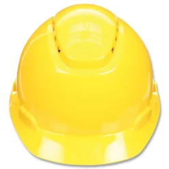 Clearance SecureFit H-Series 4-Point Pressure Diffusion Ratchet Suspension H-700 Vented Cap with UV Indicator Hard Hats - Yellow Protective Head Gear