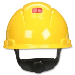 Clearance SecureFit H-Series 4-Point Pressure Diffusion Ratchet Suspension H-700 Vented Cap with UV Indicator Hard Hats - Yellow Protective Head Gear