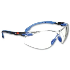 Outlet Solus 1000 Series Safety Glasses - Blue Plastic Frame Clear Polycarbonate Lens Eye Protection
