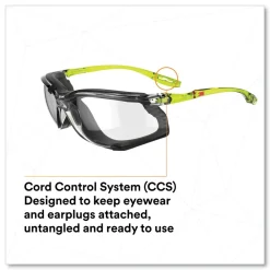 Discount Solus CCS Series Protective Eyewear - Green Plastic Frame Clear Polycarbonate Lens Eye Protection