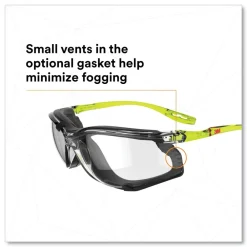 Discount Solus CCS Series Protective Eyewear - Green Plastic Frame Clear Polycarbonate Lens Eye Protection