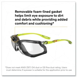 Discount Solus CCS Series Protective Eyewear - Green Plastic Frame Clear Polycarbonate Lens Eye Protection