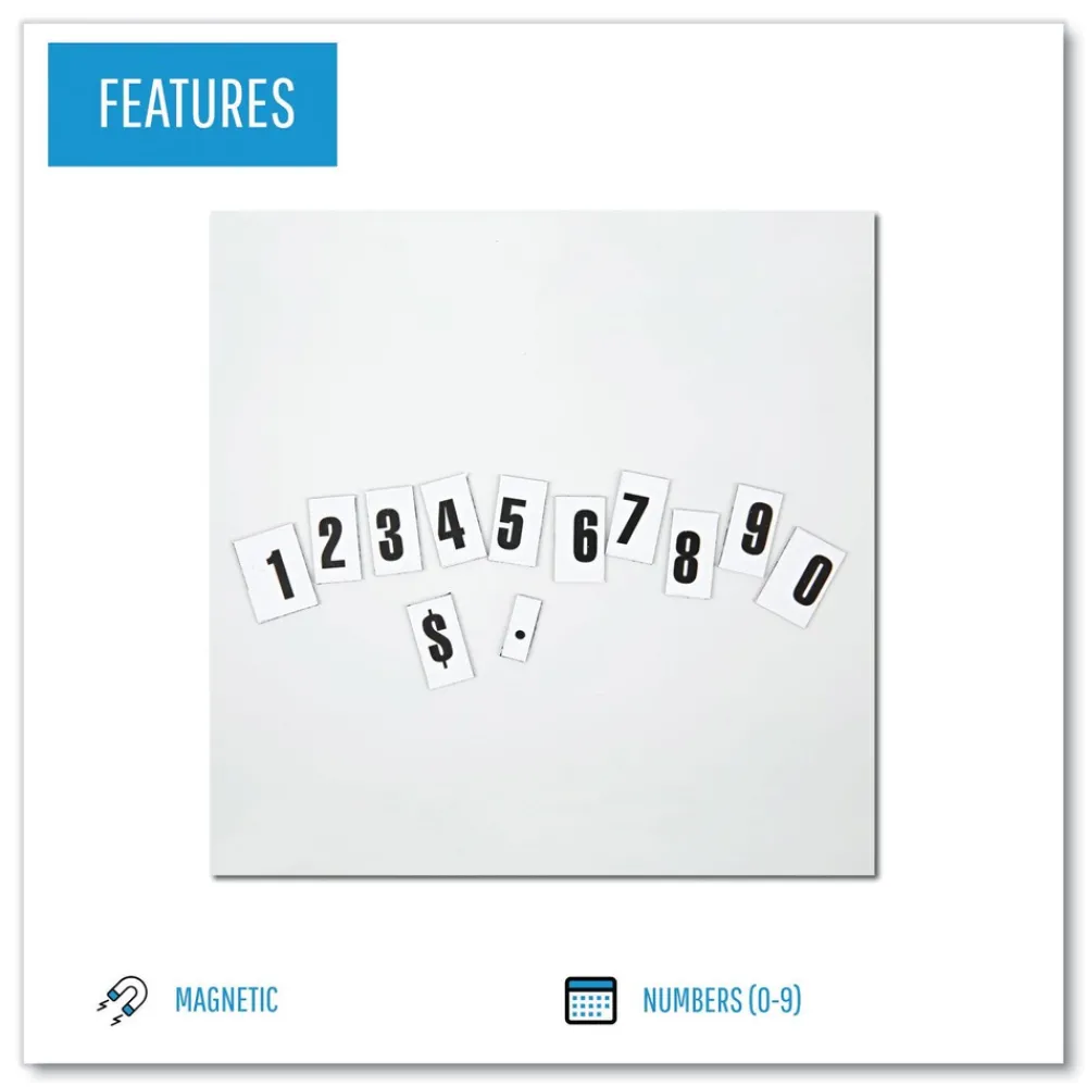 Best 0.75 in. Numbers Interchangeable Magnetic Board Accessories - Black Office Presentation Supplies