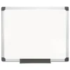 Sale 24 in. x 36 in. Aluminum Frame Value Melamine Dry Erase Board - White Office Presentation Supplies
