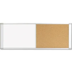 Hot 48 in. x 18 in. Combo Cubicle Workstation Dry Erase/Cork Board - Tan/White Surface, Aluminum Frame Office Presentation Supplies