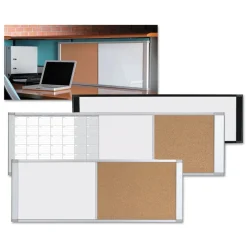 Hot 48 in. x 18 in. Combo Cubicle Workstation Dry Erase/Cork Board - Tan/White Surface, Aluminum Frame Office Presentation Supplies