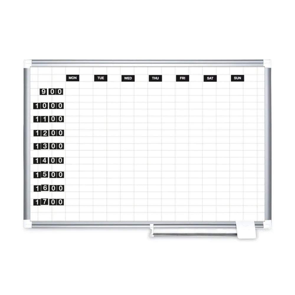Sale 2 in. x 1 in. Days of Week Interchangeable Magnetic Board Accessories - Black/White (7/Pack) Office Presentation Supplies