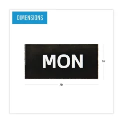 Sale 2 in. x 1 in. Days of Week Interchangeable Magnetic Board Accessories - Black/White (7/Pack) Office Presentation Supplies