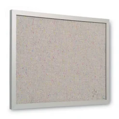 New 24 in. x 18 in. Designer Fabric Bulletin Board - Gray Fabric/Gray Frame Mailing, Packing & Shipping