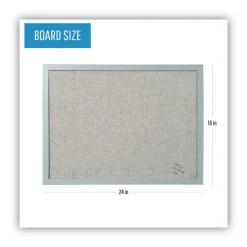 New 24 in. x 18 in. Designer Fabric Bulletin Board - Gray Fabric/Gray Frame Mailing, Packing & Shipping