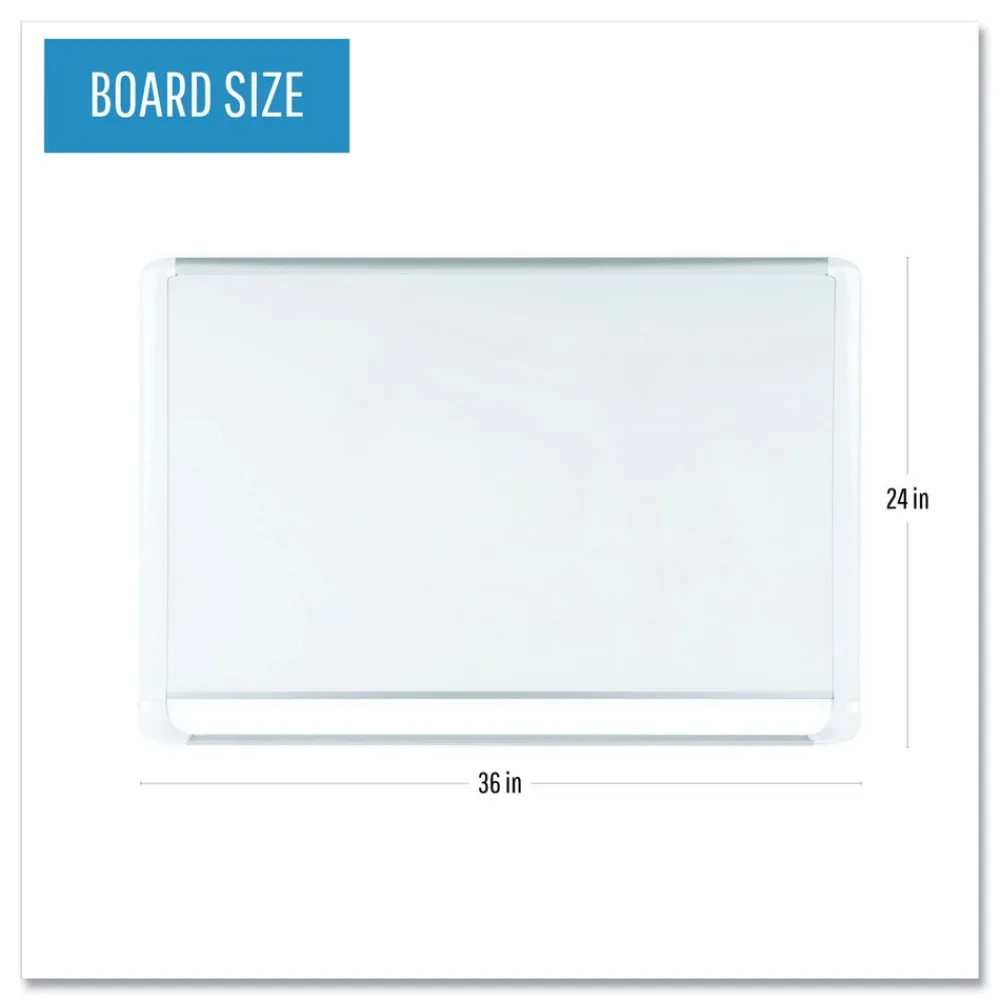 Best 36 in. x 24 in. Gold Ultra Magnetic Dry Erase Boards - White Surface, White Aluminum Frame Office Presentation Supplies