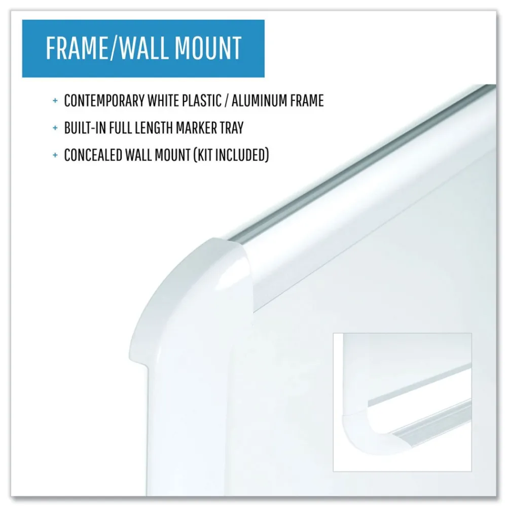 Best 36 in. x 24 in. Gold Ultra Magnetic Dry Erase Boards - White Surface, White Aluminum Frame Office Presentation Supplies