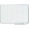 New 36 in. x 24 in. Gridded Magnetic Steel Dry Erase Project Planning Board - White Surface, Satin Aluminum Frame Office Presentation Supplies