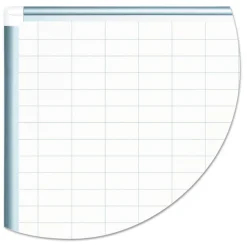 New 36 in. x 24 in. Gridded Magnetic Steel Dry Erase Project Planning Board - White Surface, Satin Aluminum Frame Office Presentation Supplies