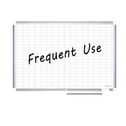 New 36 in. x 24 in. Gridded Magnetic Steel Dry Erase Project Planning Board - White Surface, Satin Aluminum Frame Office Presentation Supplies