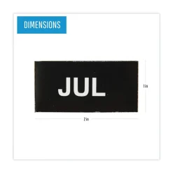 Hot 2 in. x 1 in. Months of Year Interchangeable Magnetic Board Accessories - Black/White (12/Pack) Office Presentation Supplies