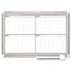 Hot 36 in. x 24 in. 4-Month Planning/Scheduling Magnetic Dry Erase Calendar Board - White Surface, Satin Aluminum Frame Office Presentation Supplies