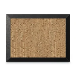 Outlet 24 in. x 18 in. Natural Cork Bulletin Board - Tan Surface/Black Wood Frame Office Presentation Supplies