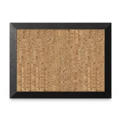 Online 36 in. x 24 in. Natural Cork Bulletin Board - Tan Surface/Black Wood Frame Office Presentation Supplies