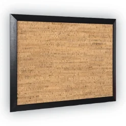 Online 36 in. x 24 in. Natural Cork Bulletin Board - Tan Surface/Black Wood Frame Office Presentation Supplies
