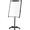 29 in. x 41 in. Platinum Mobile Easel - White Surface/Black Plastic Frame Office Presentation Supplies