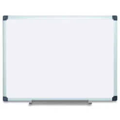 Hot 36 in. x 48 in. Porcelain Value Dry Erase Board - White Surface/Satin Aluminum Frame Office Presentation Supplies