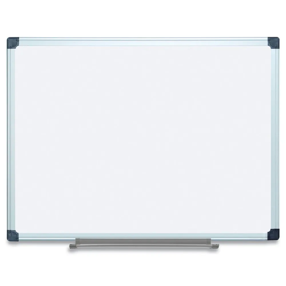 Hot 36 in. x 48 in. Porcelain Value Dry Erase Board - White Surface/Satin Aluminum Frame Office Presentation Supplies
