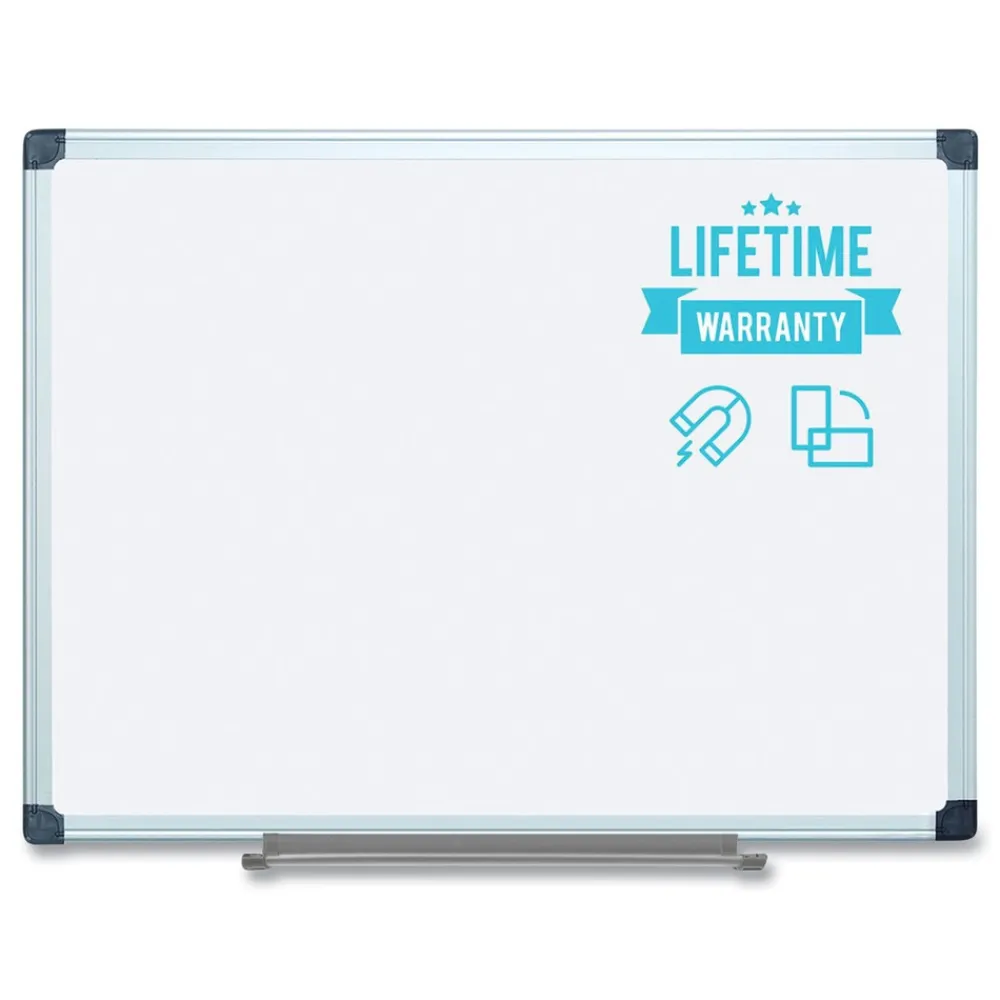Hot 36 in. x 48 in. Porcelain Value Dry Erase Board - White Surface/Satin Aluminum Frame Office Presentation Supplies