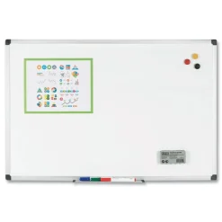 Hot 36 in. x 48 in. Porcelain Value Dry Erase Board - White Surface/Satin Aluminum Frame Office Presentation Supplies