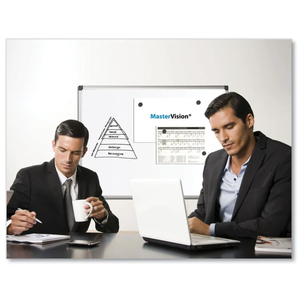 Hot 36 in. x 48 in. Porcelain Value Dry Erase Board - White Surface/Satin Aluminum Frame Office Presentation Supplies