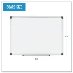 Hot 36 in. x 48 in. Porcelain Value Dry Erase Board - White Surface/Satin Aluminum Frame Office Presentation Supplies