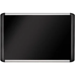 Online 36 in. x 24 in. Soft-Touch Bulletin Board - Black Fabric Surface, Black Aluminum Frame Office Presentation Supplies