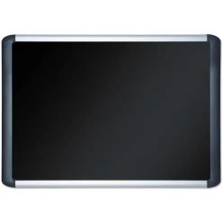 Online 36 in. x 24 in. Soft-Touch Bulletin Board - Black Fabric Surface, Black Aluminum Frame Office Presentation Supplies