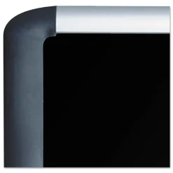 Online 36 in. x 24 in. Soft-Touch Bulletin Board - Black Fabric Surface, Black Aluminum Frame Office Presentation Supplies