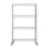 Discount 49 in. x 22 in. x 69 in. Protector Series Mobile Glass Panel Divider - Clear/Aluminum Office Furniture & Lighting