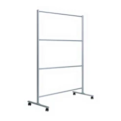 Discount 49 in. x 22 in. x 69 in. Protector Series Mobile Glass Panel Divider - Clear/Aluminum Office Furniture & Lighting