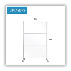 Discount 49 in. x 22 in. x 69 in. Protector Series Mobile Glass Panel Divider - Clear/Aluminum Office Furniture & Lighting