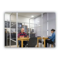 Discount 49 in. x 22 in. x 69 in. Protector Series Mobile Glass Panel Divider - Clear/Aluminum Office Furniture & Lighting