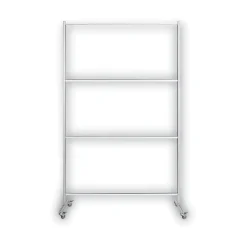 49 in. x 22 in. x 81 in. Protector Series Mobile Glass Panel Divider - Clear/Aluminum Office Furniture & Lighting