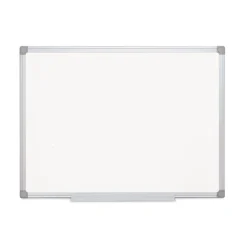 Best Earth Silver 36 in. x 24 in. Easy Clean Dry Erase Boards - White Surface/Satin Aluminum Frame Office Presentation Supplies