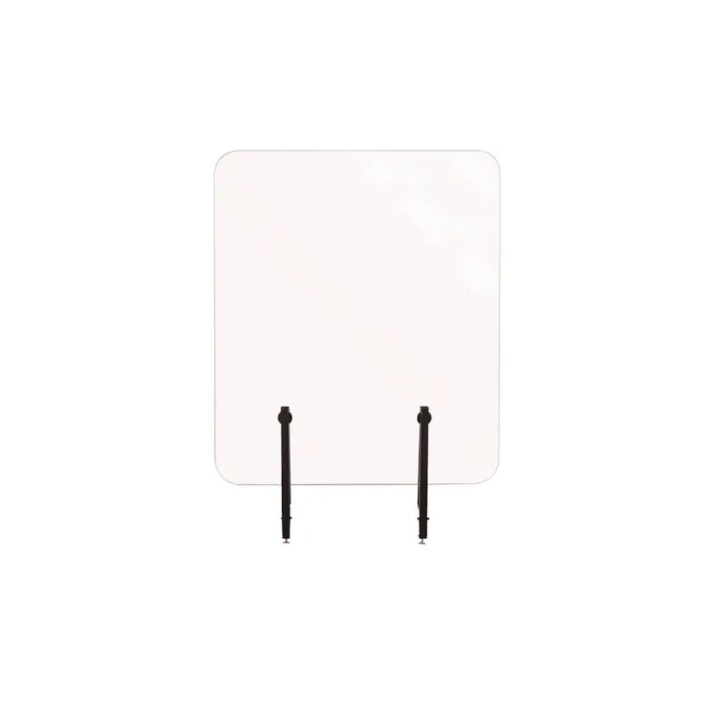 Discount GL2001393 Protector Series 35.4 in. x 0.16 in. x 35.4 in. Frameless Glass Desktop Divider - Clear/Aluminum (1/Carton) Office Furniture & Lighting