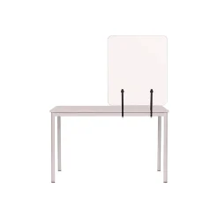 Discount GL2001393 Protector Series 35.4 in. x 0.16 in. x 35.4 in. Frameless Glass Desktop Divider - Clear/Aluminum (1/Carton) Office Furniture & Lighting