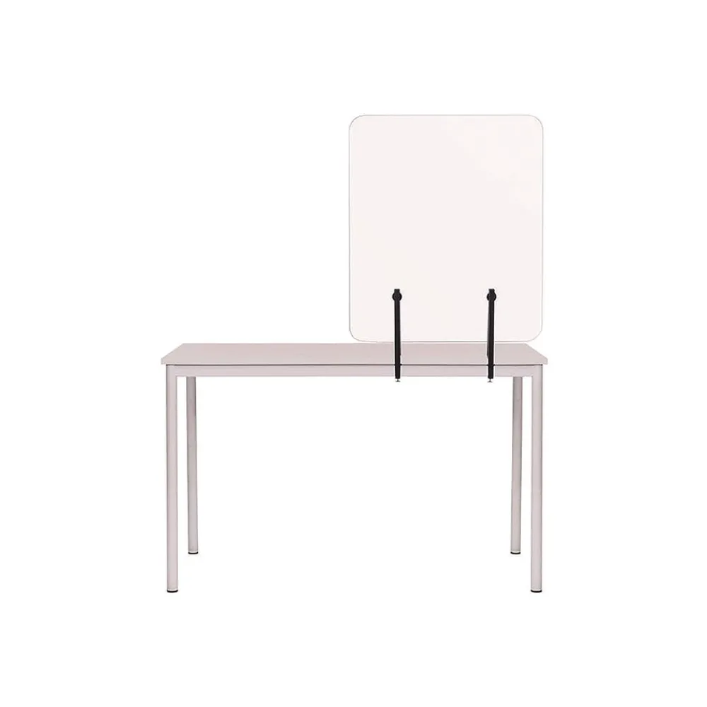 Discount GL2001393 Protector Series 35.4 in. x 0.16 in. x 35.4 in. Frameless Glass Desktop Divider - Clear/Aluminum (1/Carton) Office Furniture & Lighting