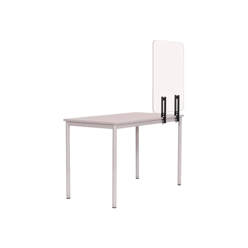 Discount GL2001393 Protector Series 35.4 in. x 0.16 in. x 35.4 in. Frameless Glass Desktop Divider - Clear/Aluminum (1/Carton) Office Furniture & Lighting