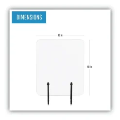 New GL0801393 Protector Series 47.2 in. x 0.16 in. x 35.4 in. Frameless Glass Desktop Divider - Clear/Aluminum (1/Carton) Office Furniture & Lighting