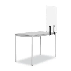 New GL0801393 Protector Series 47.2 in. x 0.16 in. x 35.4 in. Frameless Glass Desktop Divider - Clear/Aluminum (1/Carton) Office Furniture & Lighting