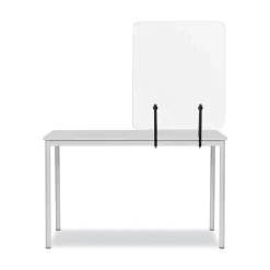 New GL0801393 Protector Series 47.2 in. x 0.16 in. x 35.4 in. Frameless Glass Desktop Divider - Clear/Aluminum (1/Carton) Office Furniture & Lighting