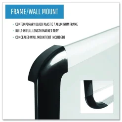 Outlet Gold Ultra 48 in. x 36 in. Aluminum Frame Magnetic Dry Erase Board - White/Black Office Presentation Supplies